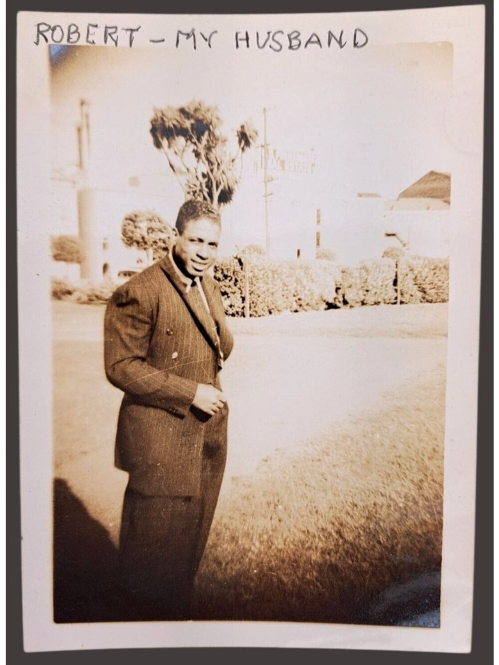 Vintage 1940s Sepia Photograph Of African American Man In Suit Handsome Robert